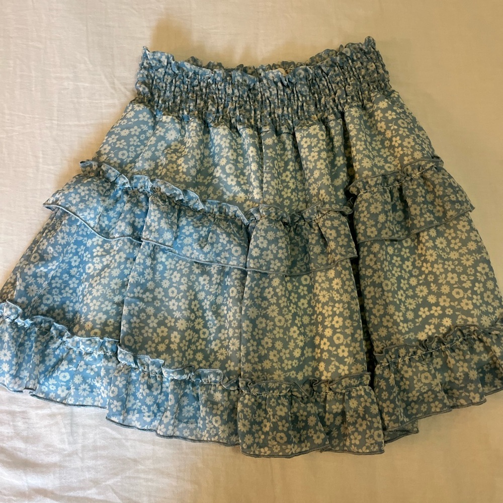 Blue Floral Skirt